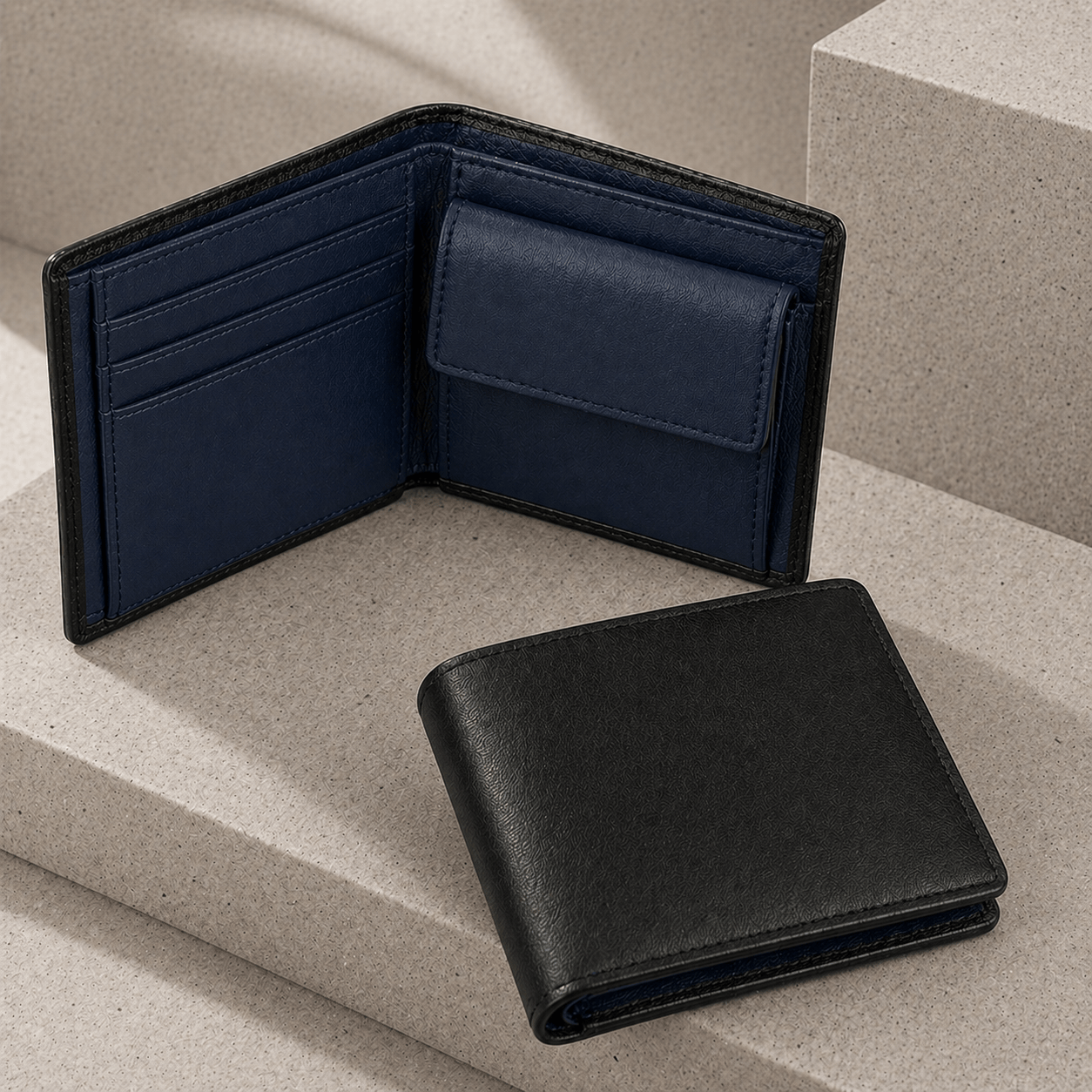 Portefeuille Homme Cuir Slim 10 Cartes RFID Porte-Monnaie
