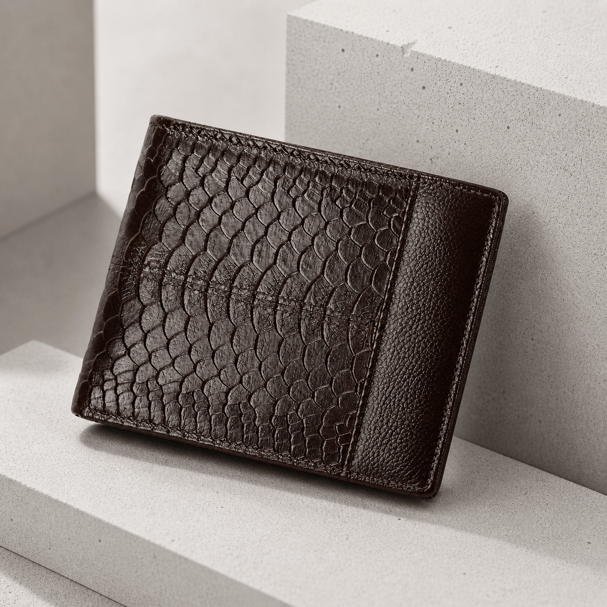 Portefeuille Homme Cuir Véritable Vachette RFID Compact