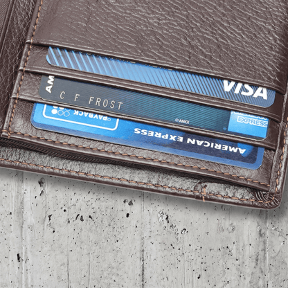 Portefeuille Homme Cuir Véritable Vachette RFID Compact