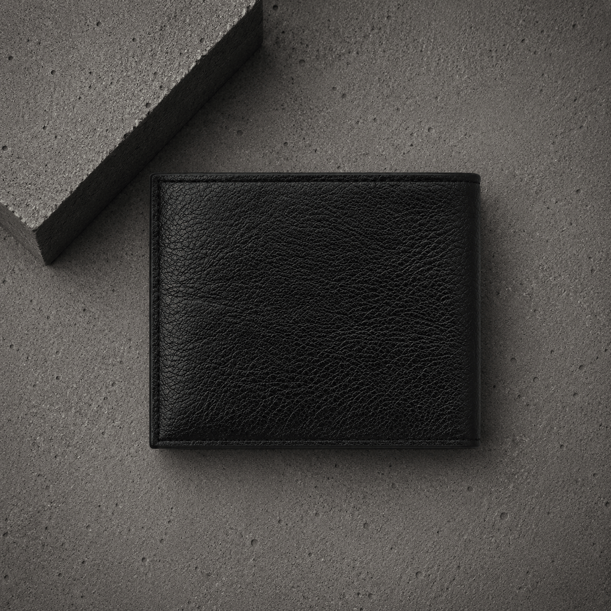Portefeuille Homme Fin Grainé Bouton-Pression