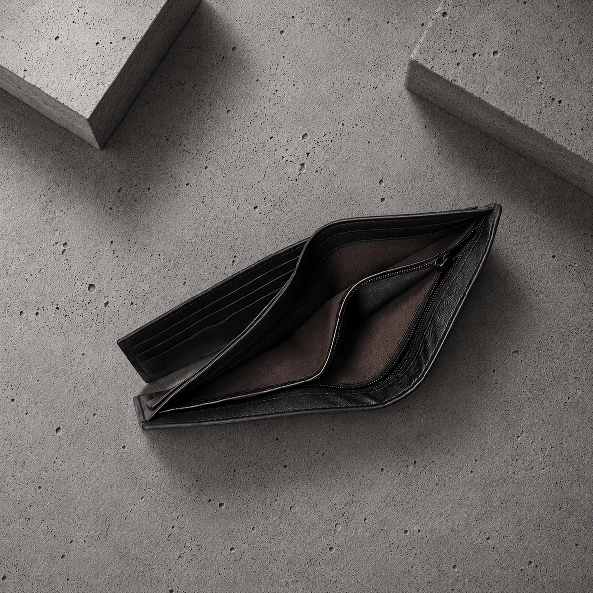 Portefeuille Homme Fin Grainé Bouton-Pression