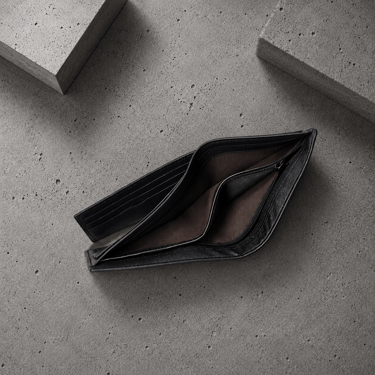 Portefeuille Homme Fin Grainé Bouton-Pression