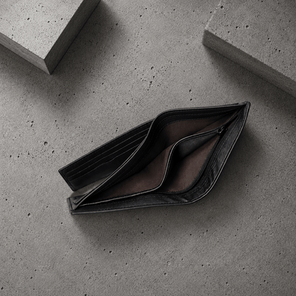 Portefeuille Homme Fin Grainé Bouton-Pression