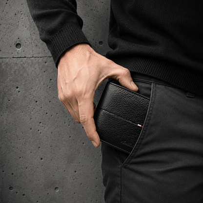 Portefeuille Homme Fin Grainé Bouton-Pression