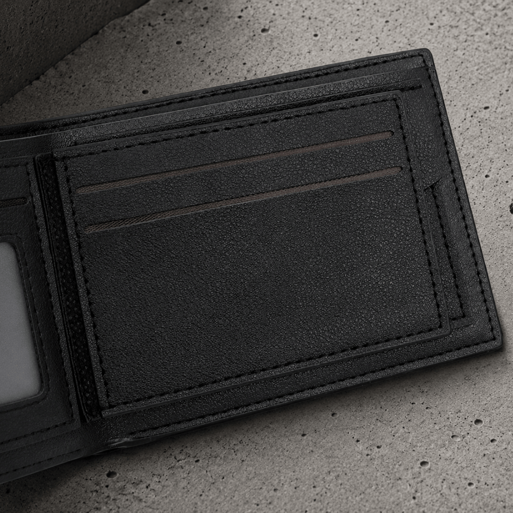 Portefeuille Homme Fin Grainé Bouton-Pression