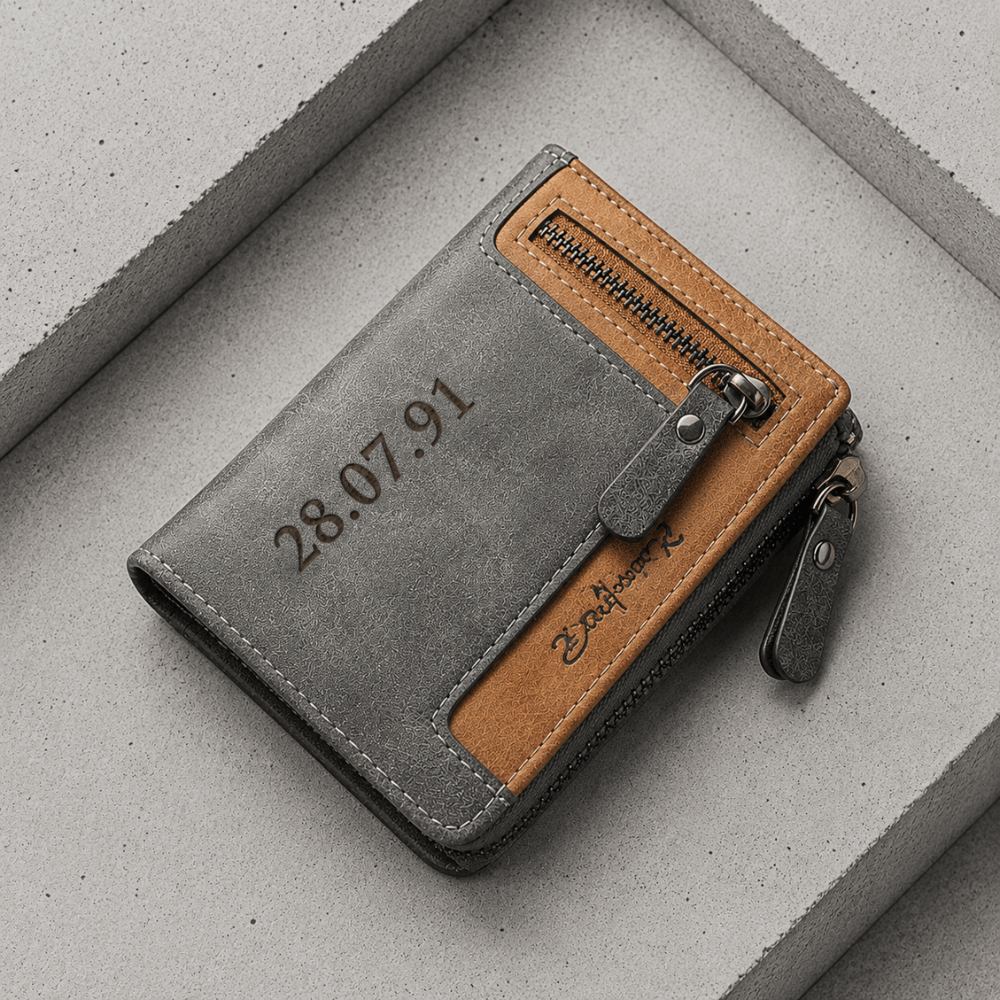 Portefeuille Homme Fermeture Éclair à Personnaliser