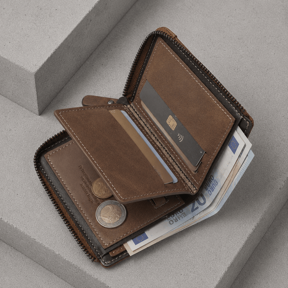 Portefeuille Homme Fermeture Éclair à Personnaliser