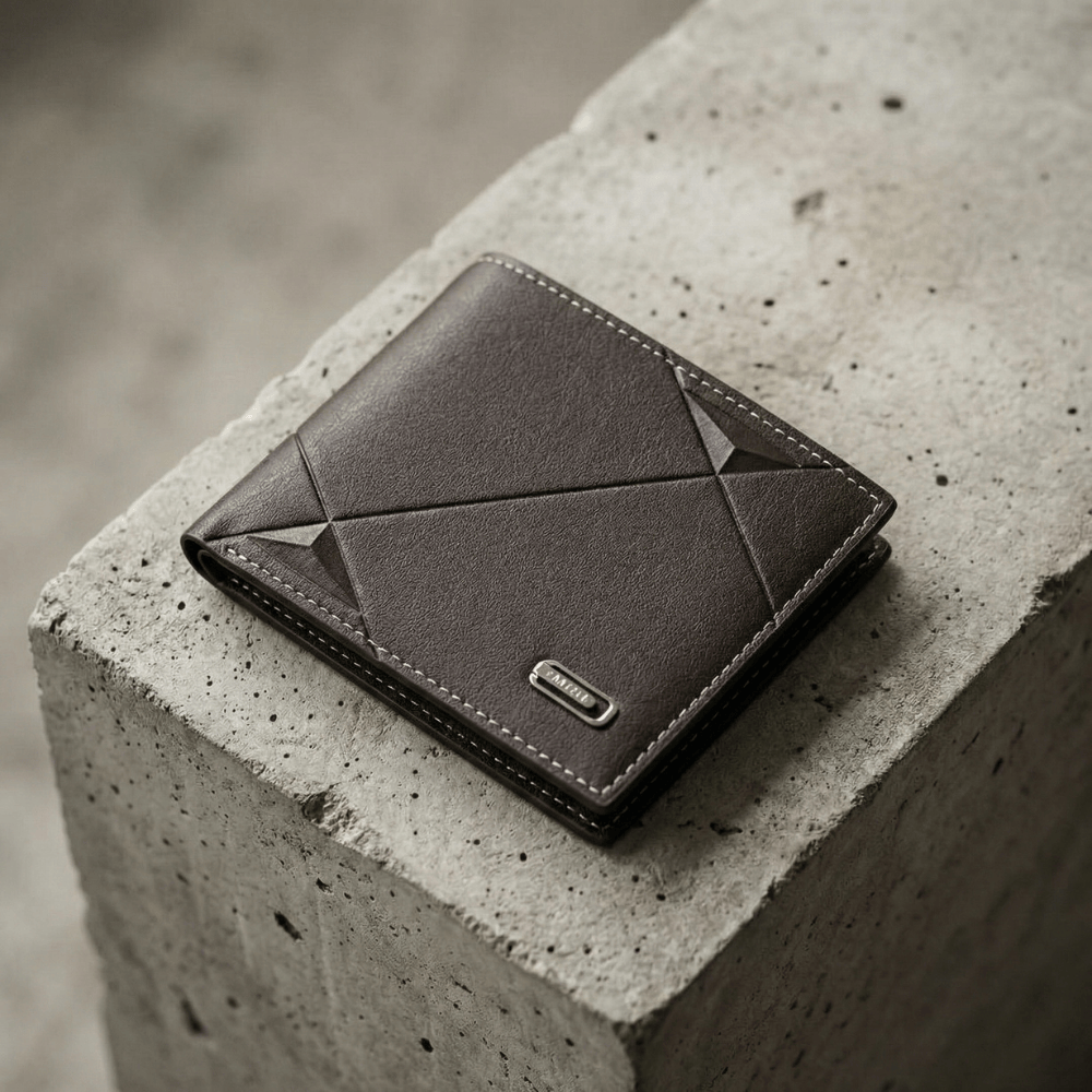 Portefeuille Homme Aspect Cuir 2 Volets Compact