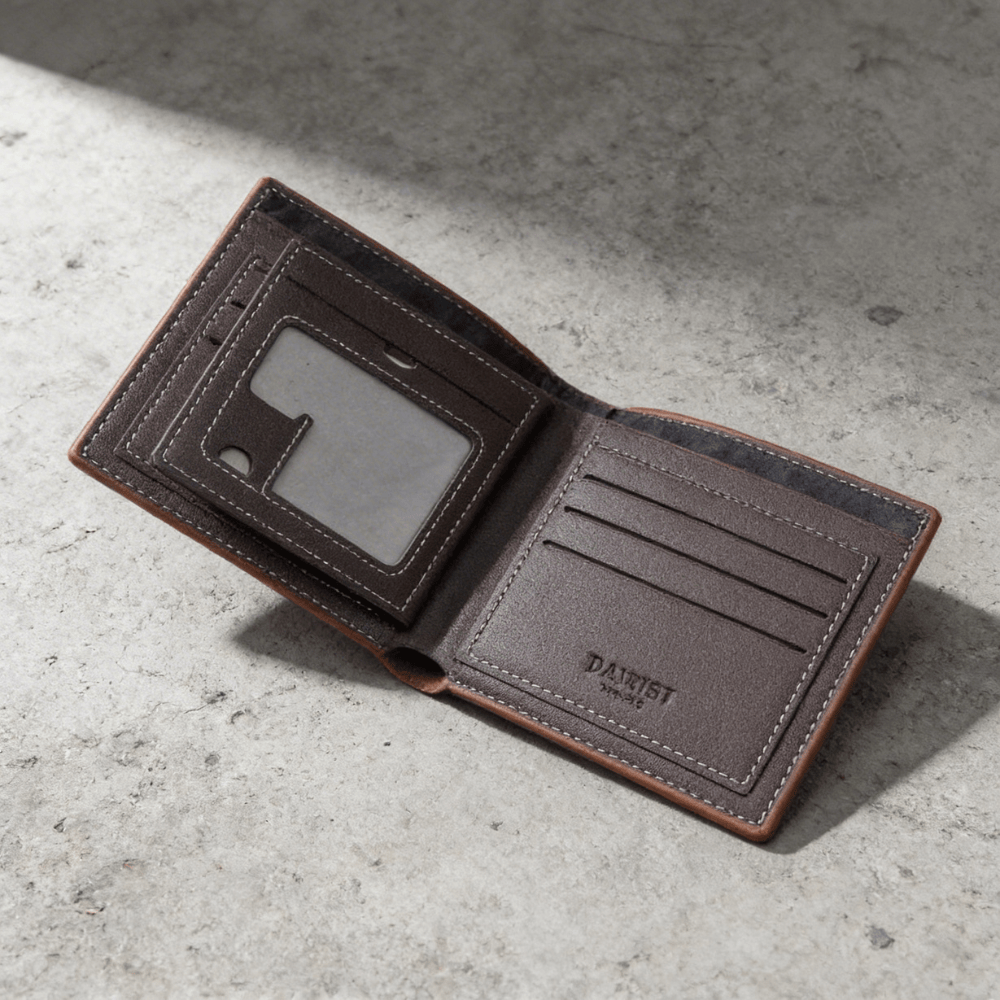 Portefeuille Homme Aspect Cuir 2 Volets Compact