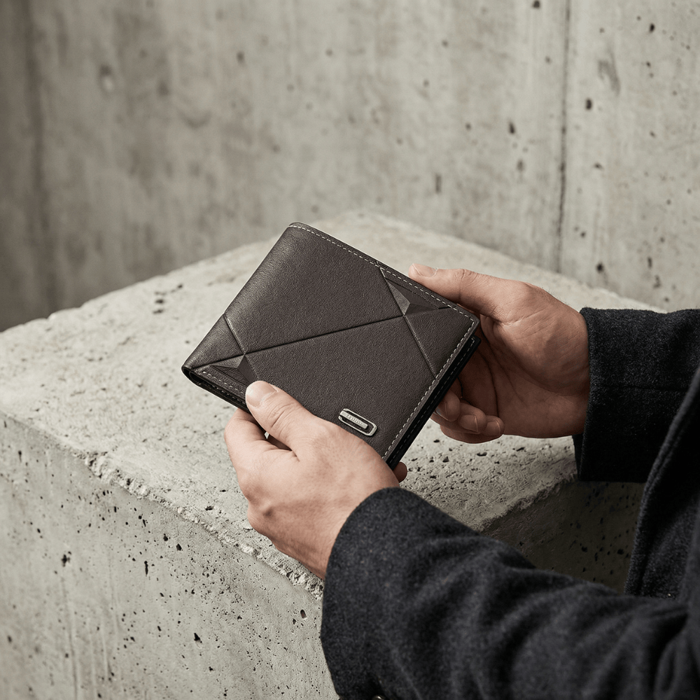 Portefeuille Homme Aspect Cuir 2 Volets Compact