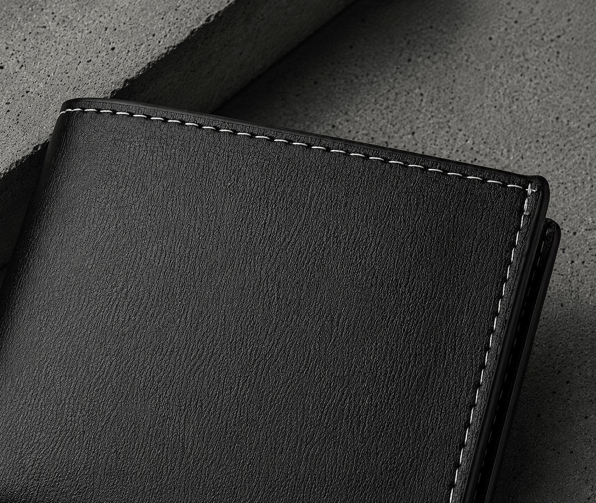 Portefeuille Homme Moderne 2 Volets et Coutures Blanches