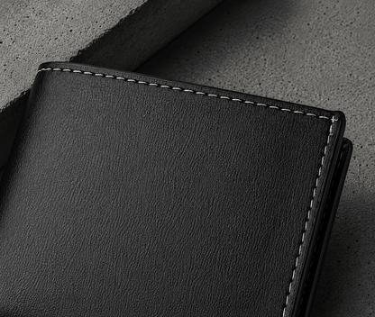 Portefeuille Homme Moderne 2 Volets et Coutures Blanches