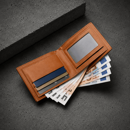 Portefeuille Homme Moderne 2 Volets et Coutures Blanches