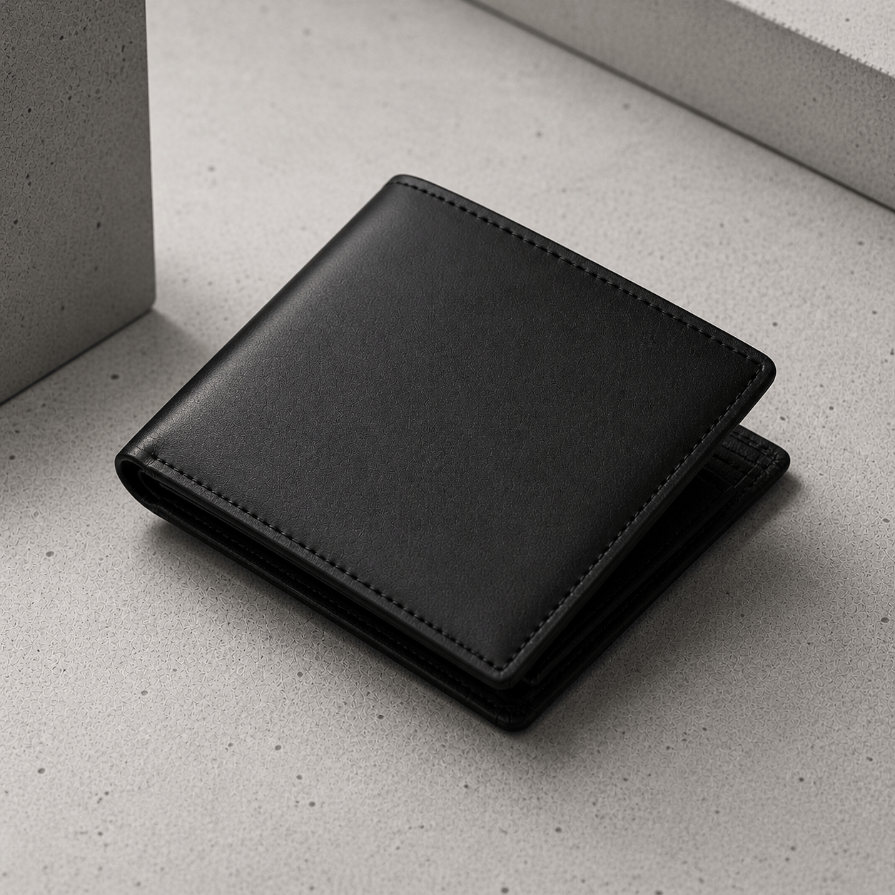 Portefeuille Homme Noir Cuir Véritable Compact Anti RFID