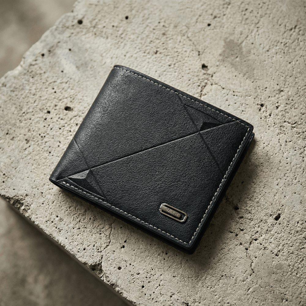 Portefeuille Homme Aspect Cuir 2 Volets Compact