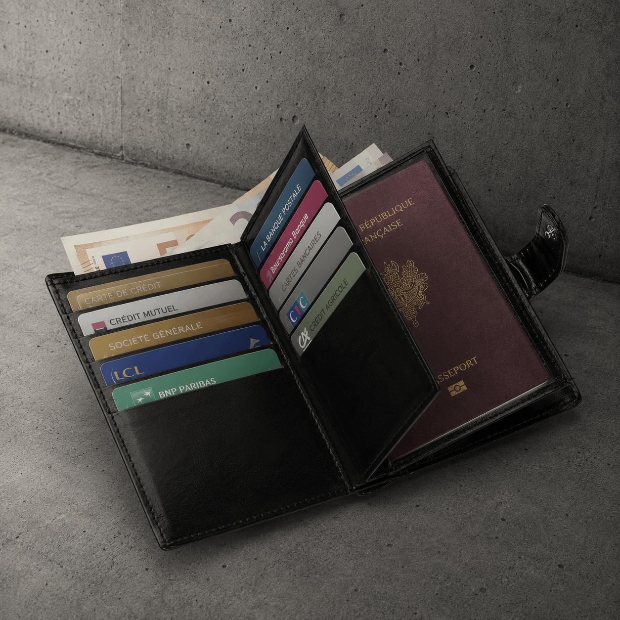 Portefeuille Passeport Homme Voyage et Grand Format