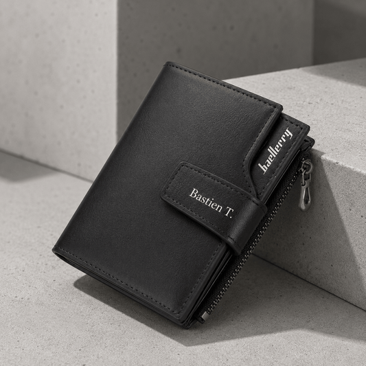 Portefeuille Homme Personnalisable Vertical Zippé