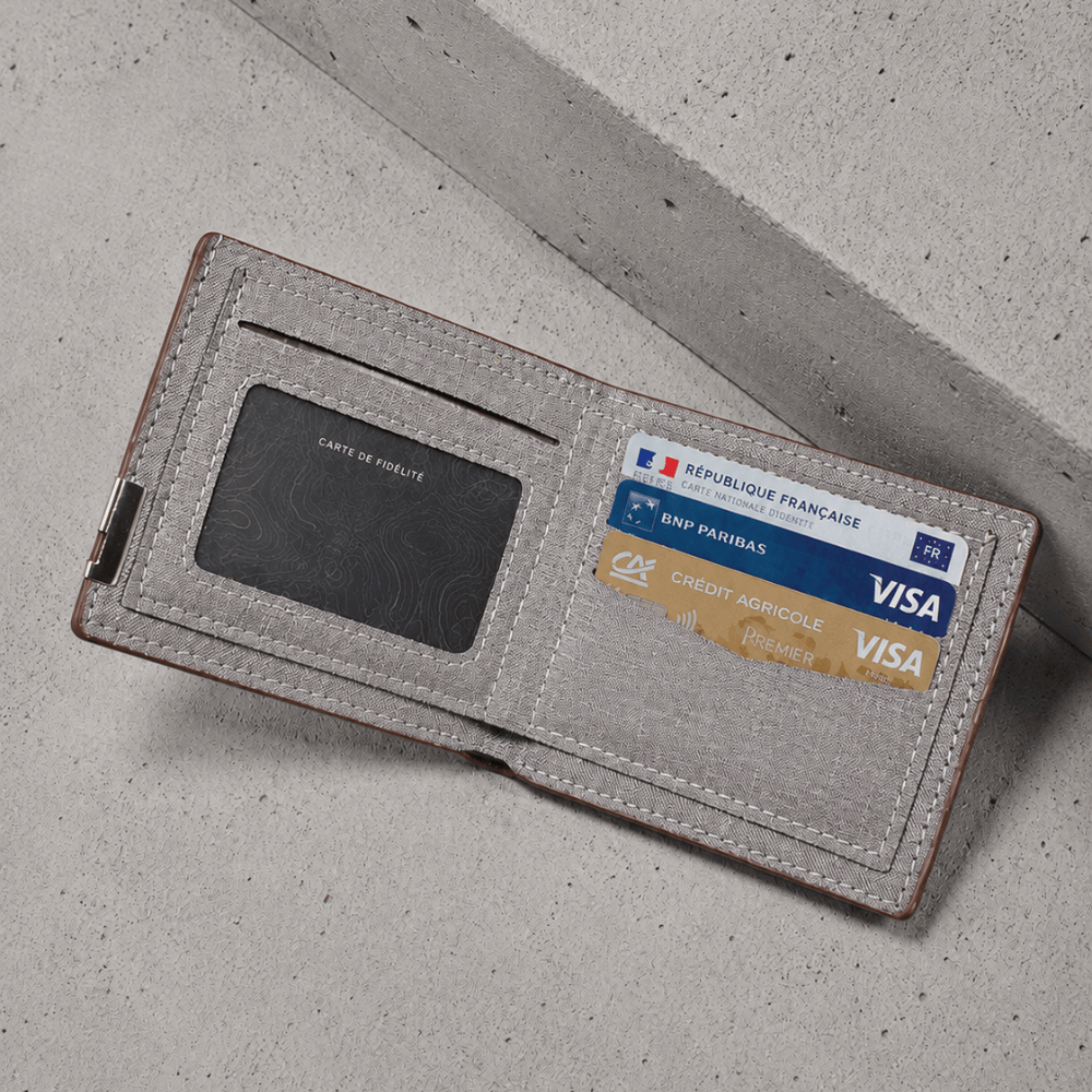 Portefeuille Homme en Tissu 2 Volets Carte d'Identité