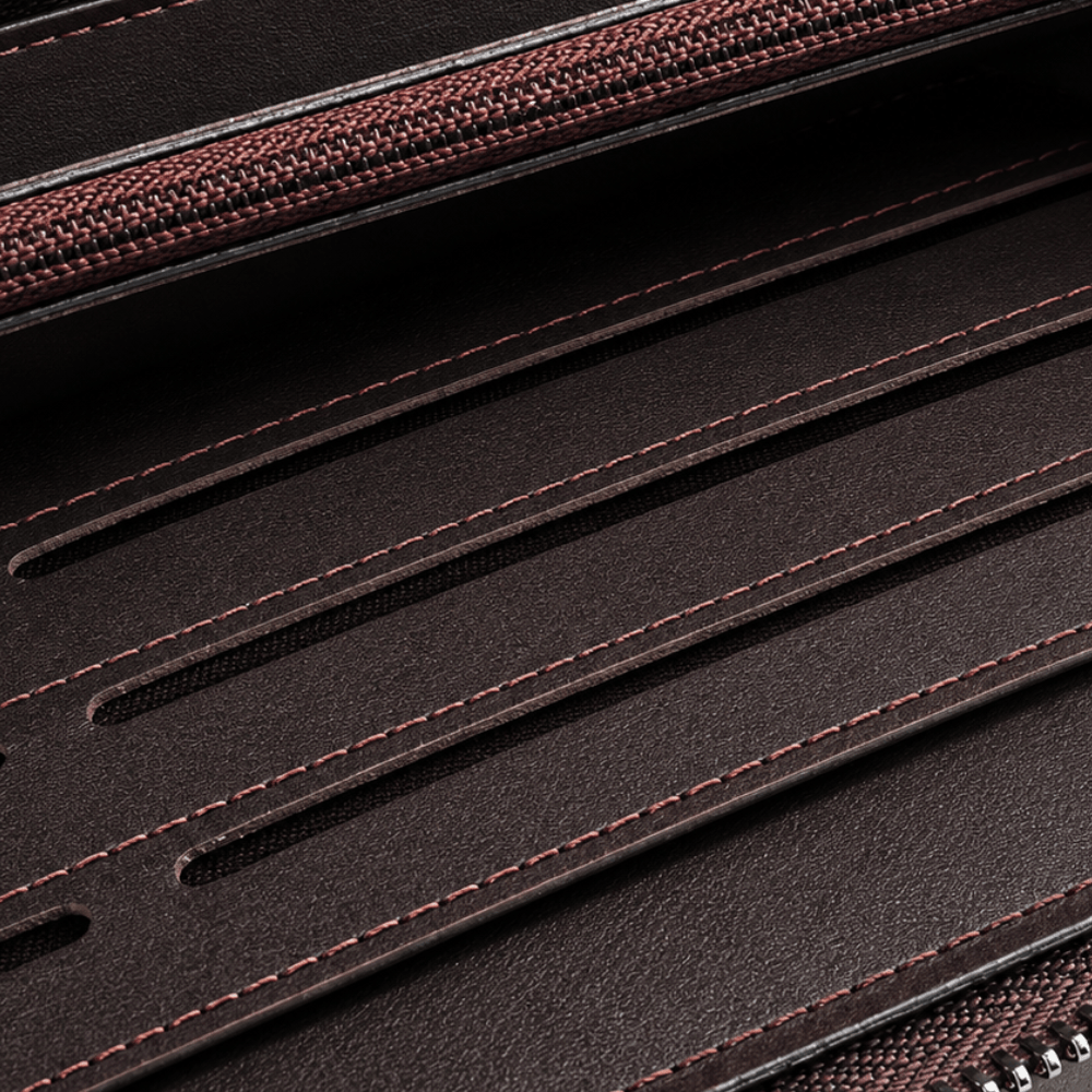 Grand Portefeuille Zippé Homme Grande Capacité