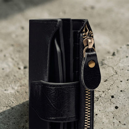 Portefeuille Homme Zippé RFID Porte-Monnaie 12 Cartes