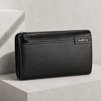 Grand Portefeuille Personnalisé Homme Zippé à Graver