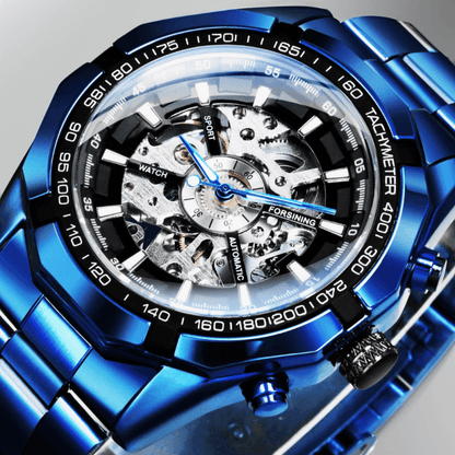 Montre Squelette Automatique Bleu