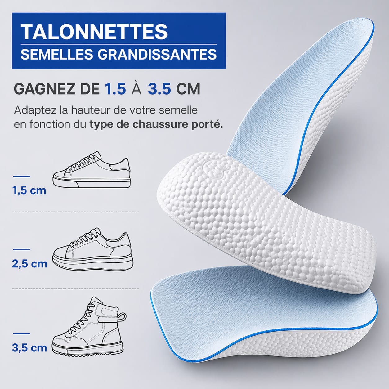 Talonnettes Semelles Grandissantes