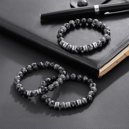 Bracelet Homme Personnalisé Perles -  Pierres Naturelles