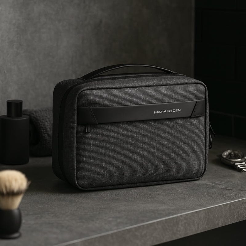 Trousse de toilette homme cuir voyage - Format compact