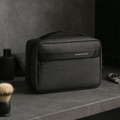 Trousse de toilette homme cuir voyage - Format compact