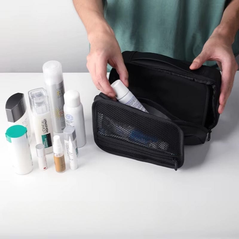 Trousse de toilette homme cuir voyage - Format compact