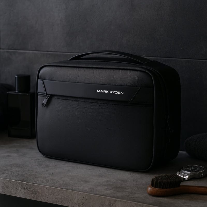 Trousse de toilette homme cuir voyage - Format compact
