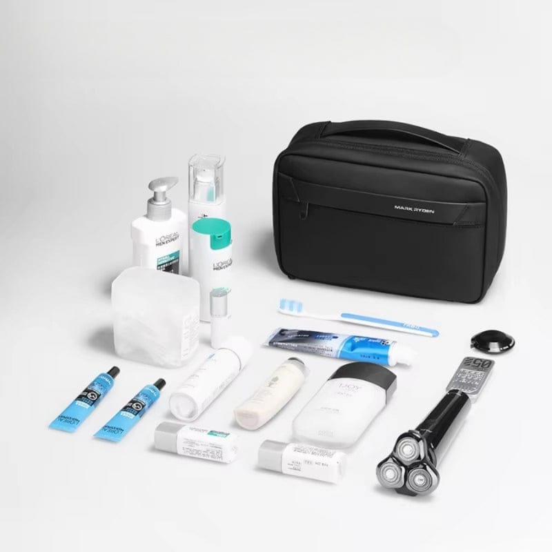 Trousse de toilette homme cuir voyage - Format compact