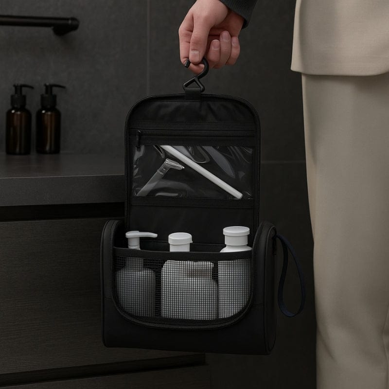 Trousse de toilette suspendue homme compacte – Design élégant et pratique