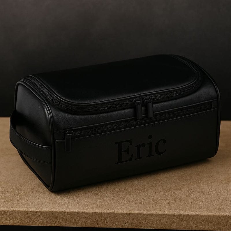 Trousse de toilette homme personnalisée en cuir – Gravure incluse