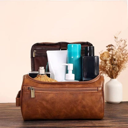 Trousse de toilette homme personnalisée en cuir – Gravure incluse