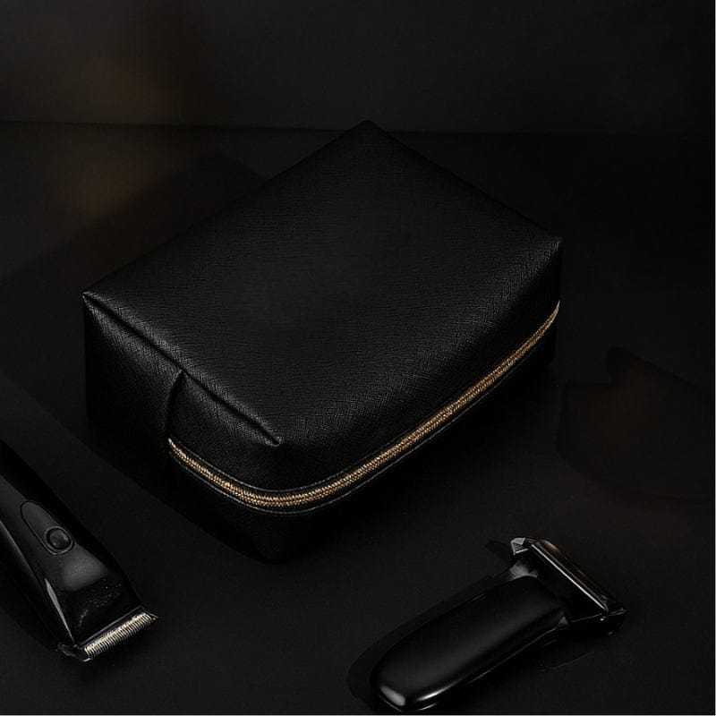Trousse de toilette homme luxe en cuir – 3 tailles, personnalisation incluse
