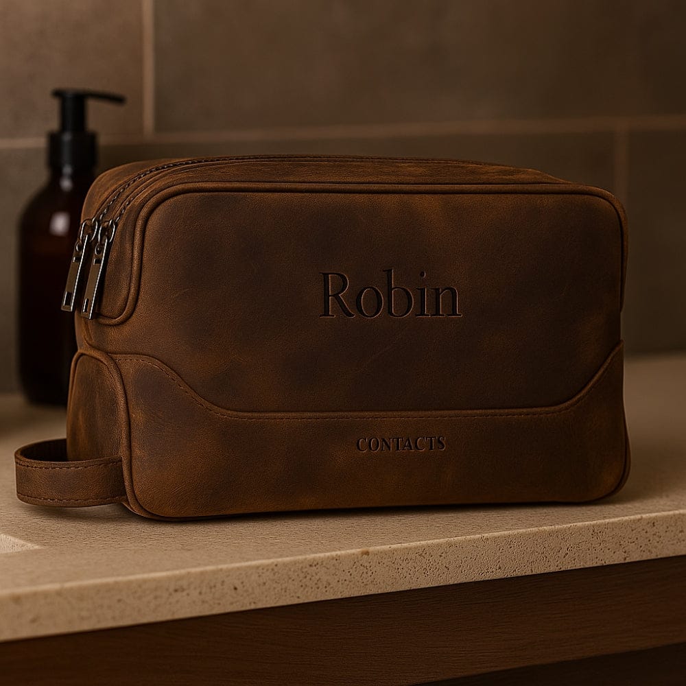 Grande Trousse de Toilette Cuir Homme - Personnalisable