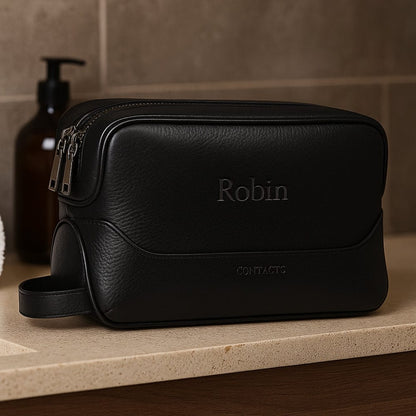 Grande Trousse de Toilette Cuir Homme - Personnalisable
