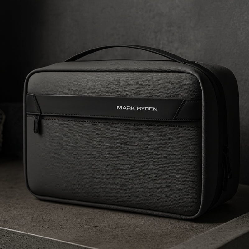 Trousse de toilette homme cuir voyage - Format compact