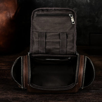 Trousse de toilette homme cuir vintage – Personnalisation gravure